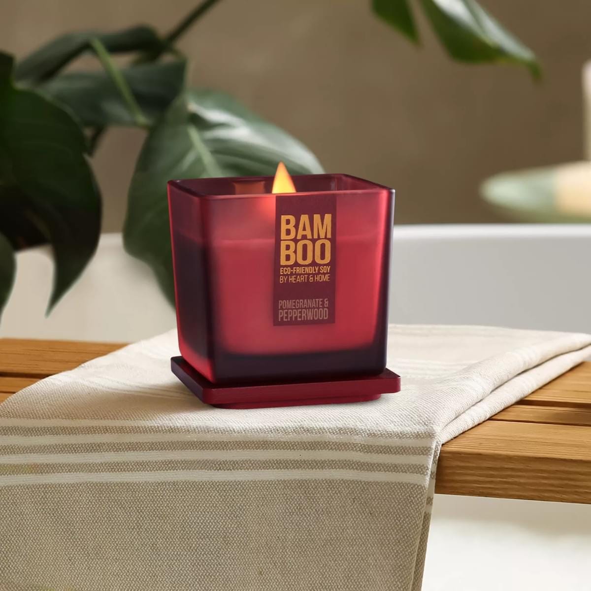 Pomegranate and Pepperwood Crackling Wick Candle
