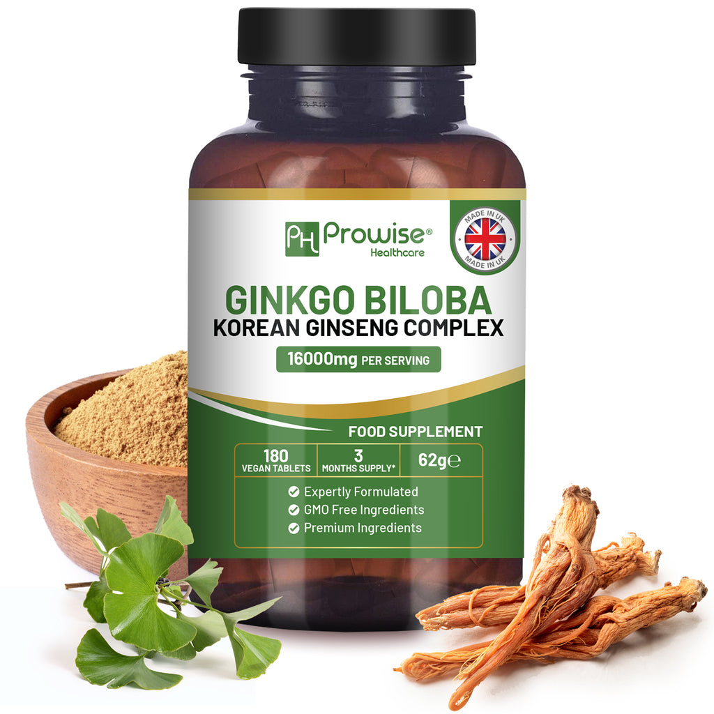 Ginkgo and Ginseng Energy and Korean Clarity Tablets 16000mg