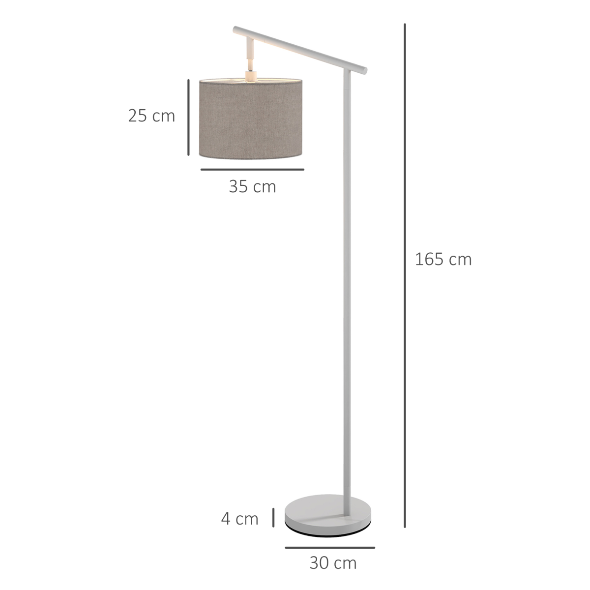Rotating Arc Floor Lamp in Slate Grey
