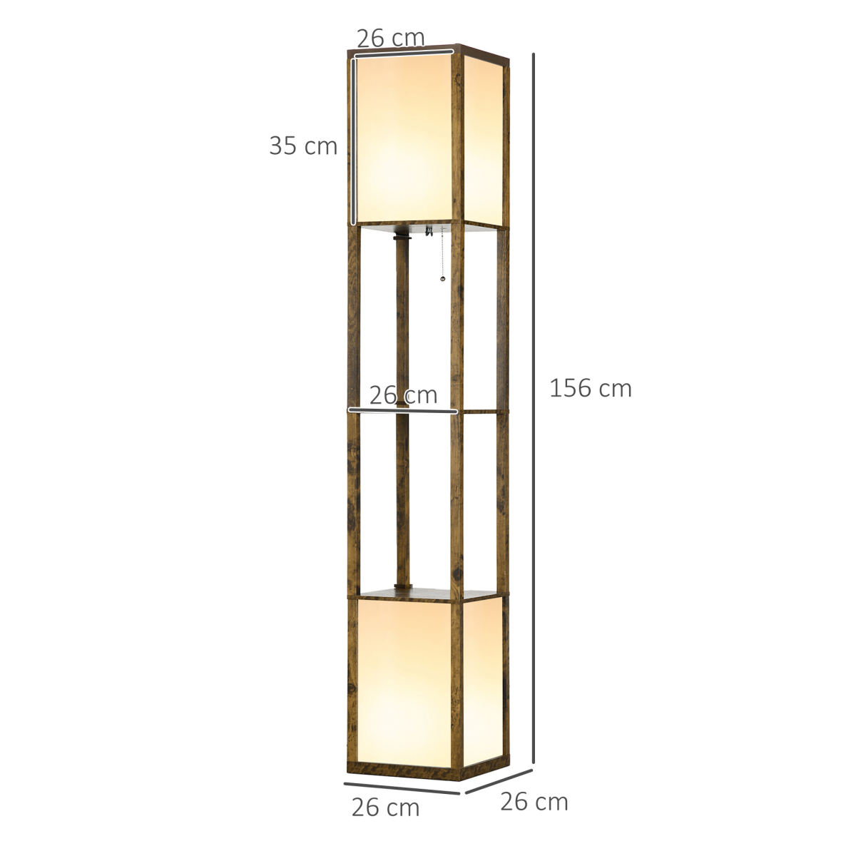 Shelf Floor Lamp with Dual Light