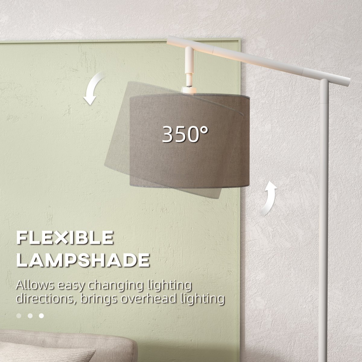 Rotating Arc Floor Lamp in Slate Grey