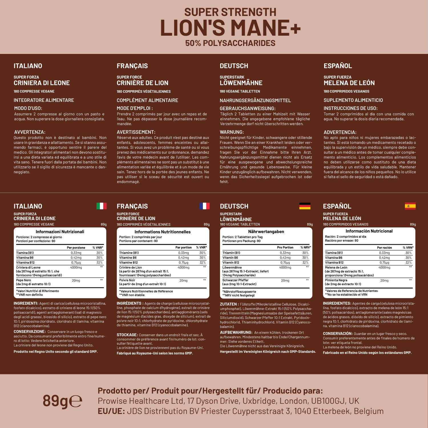 Lion's Mane Mind and Focus Supplement 4000mg with Vitamin B1, B6, B12 & Black Pepper