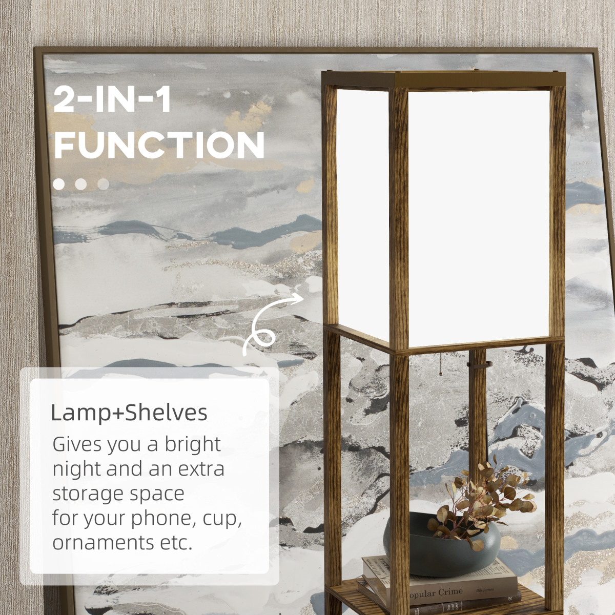 Shelf Floor Lamp with Dual Light