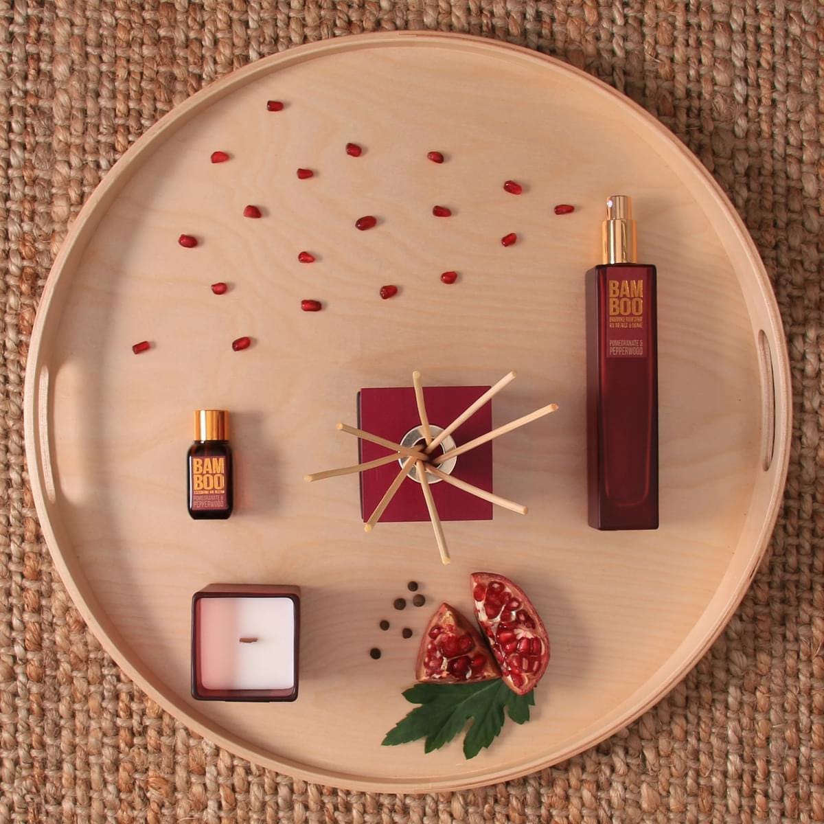 Pomegranate and Pepperwood Crackling Wick Candle