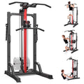 Home Gym Machine - High/Low Pulley System for Lat Pulldown, Row & Back Workout, with Leg Support | All-In-One Strength Training Equipment for Home Gym